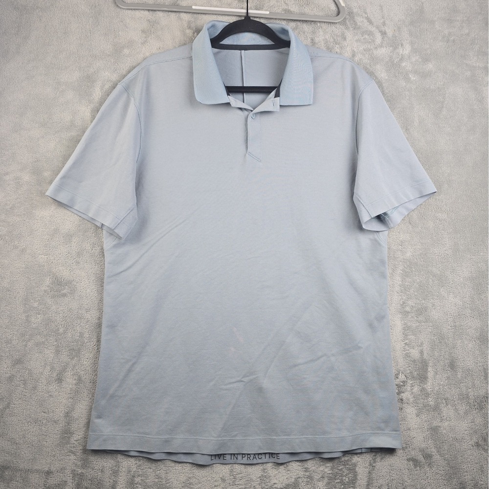 Lululemon Golf Polo Shirt Mens Size Large Gray Short Sleeve Live In Practice